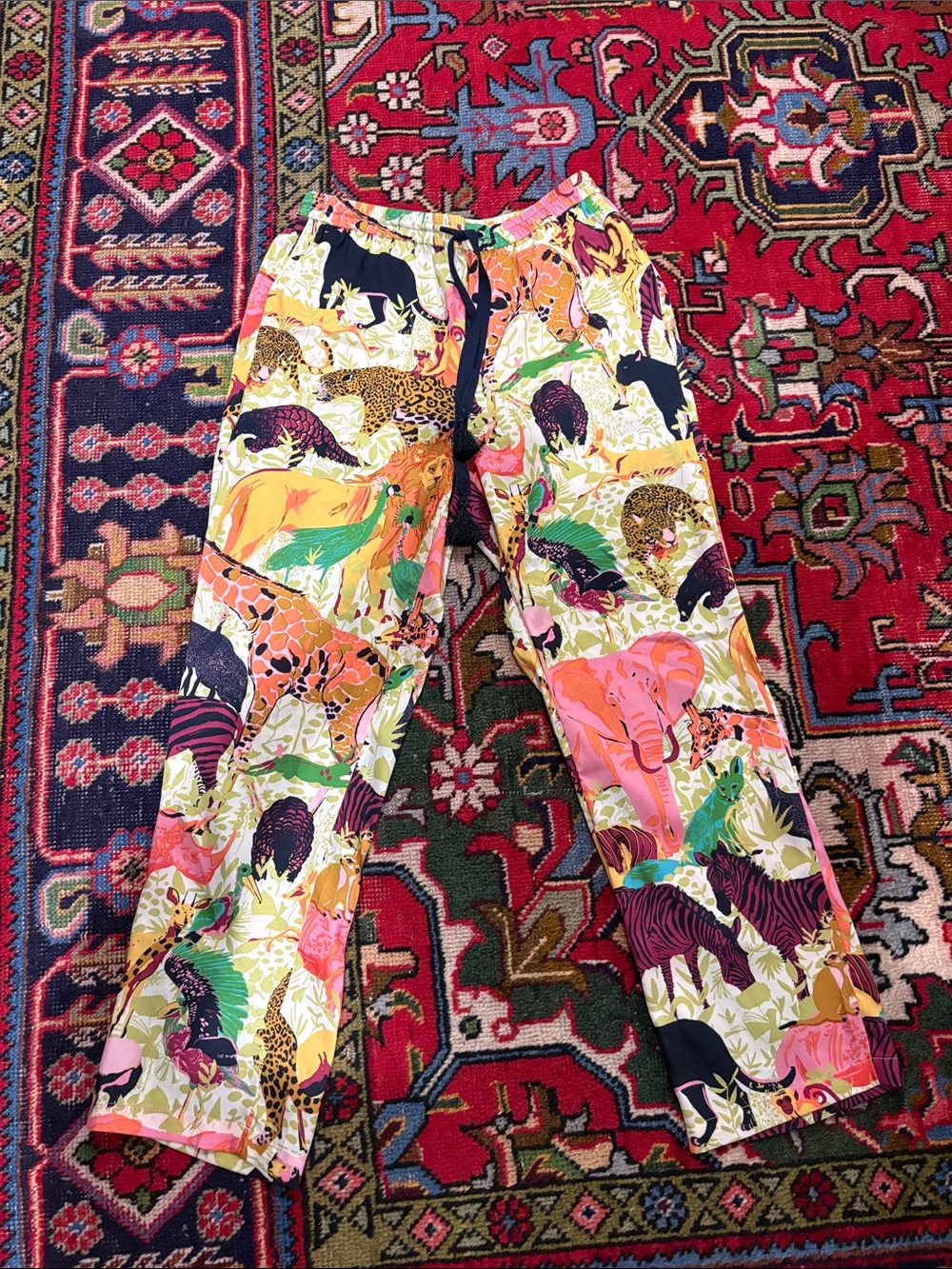 J. Crew Ratti Safari print drawstring pants size 6